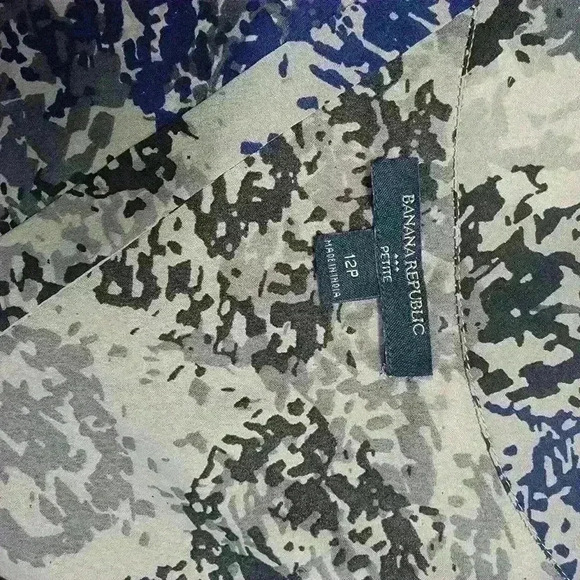 Banana Republic Petite Dress Gray Abstract Size 12P - Picture 14 of 15